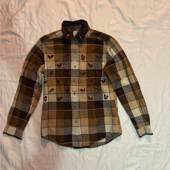 Bobbie Brooks Other - Bobbie Brooks Brown and Cream Casual Button Down Shirt)0019)